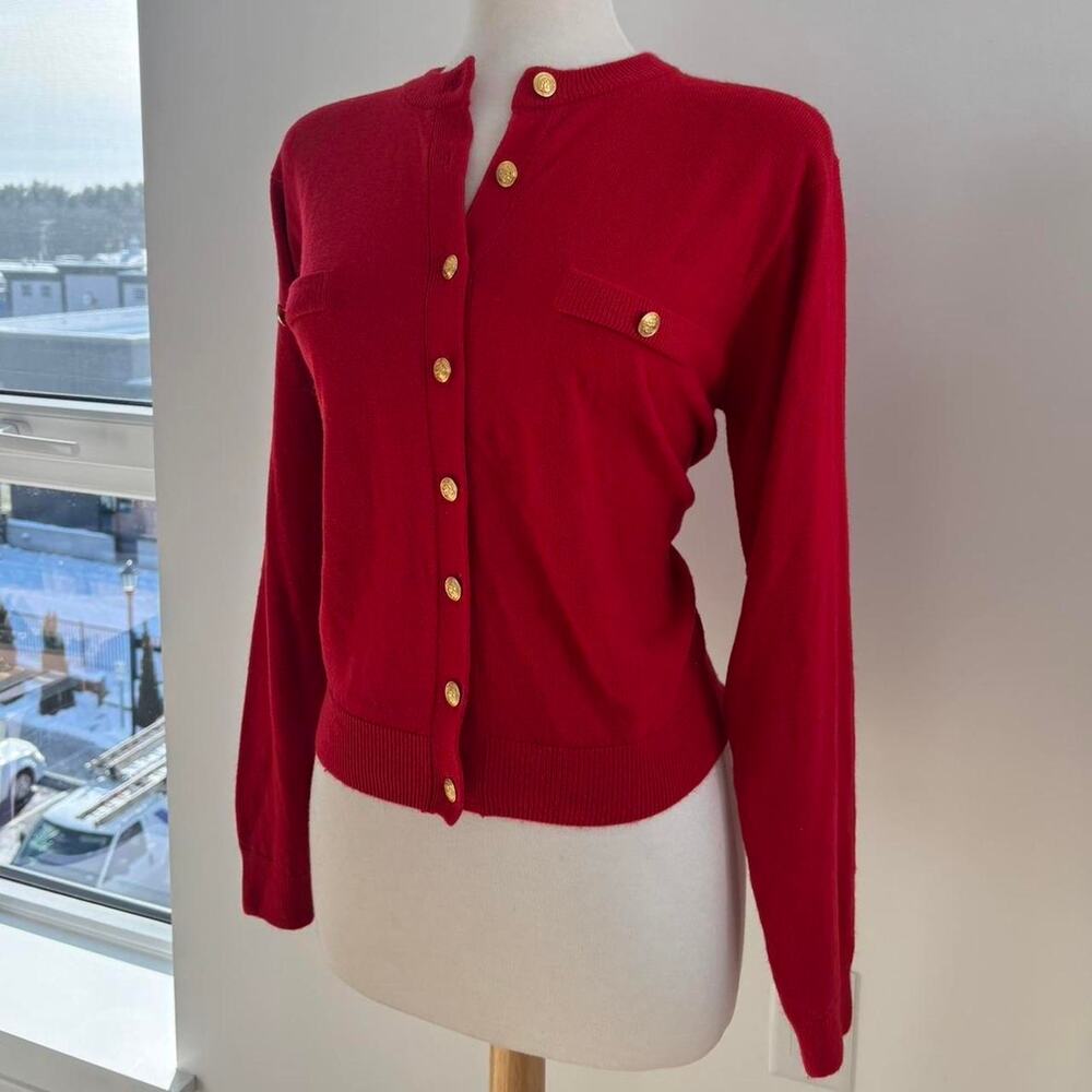 KERRI & KELSEY Red Soft Knit Long Sleeve Button Sweater Cardigan Medium NWT
